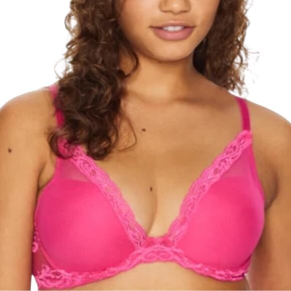 Natori 730023 Feather Underwire Contour Electric Pink Bra – Sz 32G - Picture 1 of 9